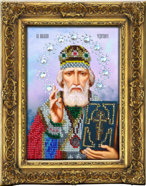Икона Николай Чудотворец для вышивания бисером
