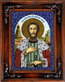 Вышивка бисером Икона Святой Александр Невский